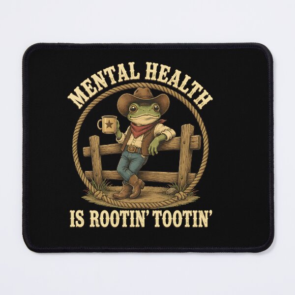 Item preview, Mental Health Is Rootin Tootin Funny Cowboy Frog Western Humor designed and sold by WilfRedokry-21.