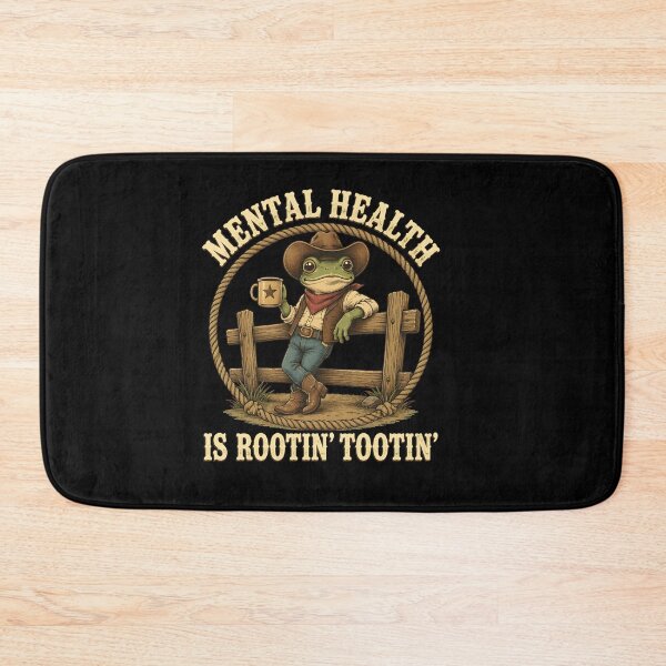 Item preview, Mental Health Is Rootin Tootin Funny Cowboy Frog Western Humor designed and sold by WilfRedokry-21.