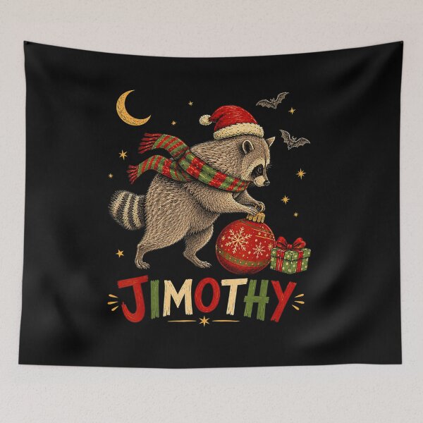 Item preview, Jimothy Christmas Funny Santa Raccoon Seattle Trash Panda designed and sold by RenettaFunky.