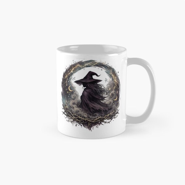 Item preview, Moonlit Witch Gothic Celestial Dark Fantasy Thorn Circle Halloween Art designed and sold by inkoutninja.