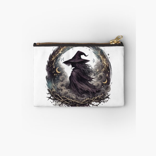 Item preview, Moonlit Witch Gothic Celestial Dark Fantasy Thorn Circle Halloween Art designed and sold by inkoutninja.