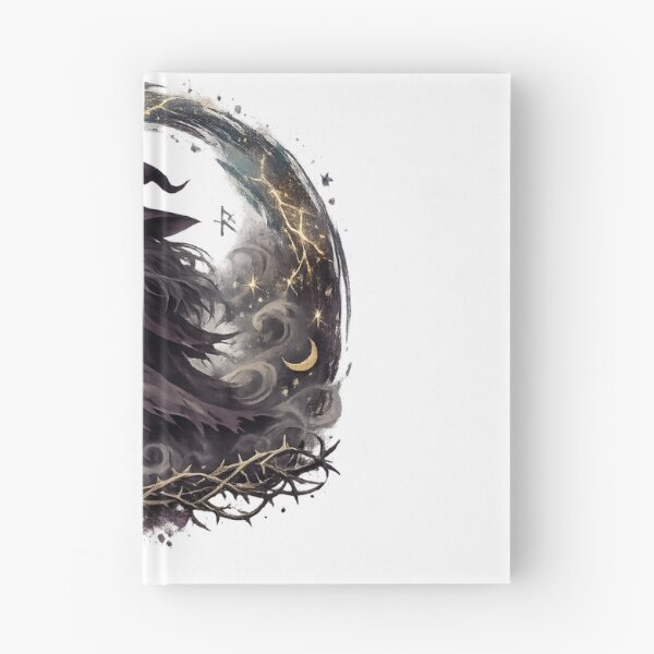 Item preview, Moonlit Witch Gothic Celestial Dark Fantasy Thorn Circle Halloween Art designed and sold by inkoutninja.