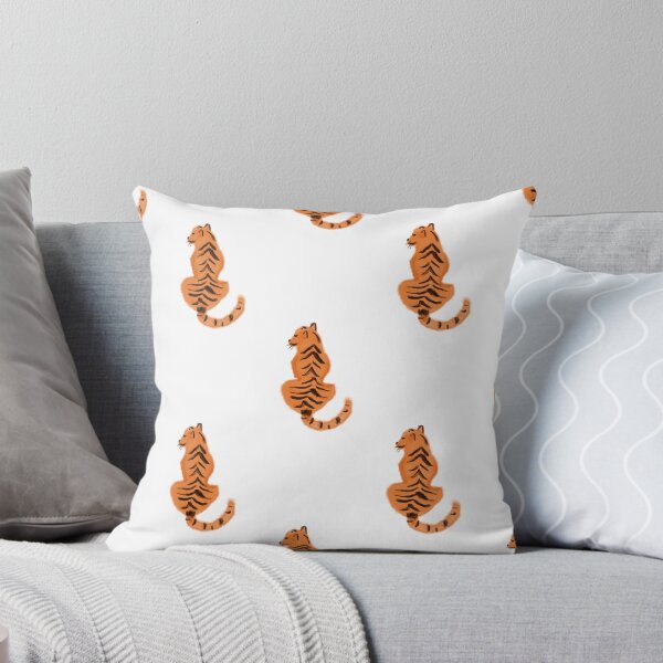 Item preview, Back of Sitting Tiger Watercolor  Pattern Art (orange and black) designed and sold by ZodiacGradient.