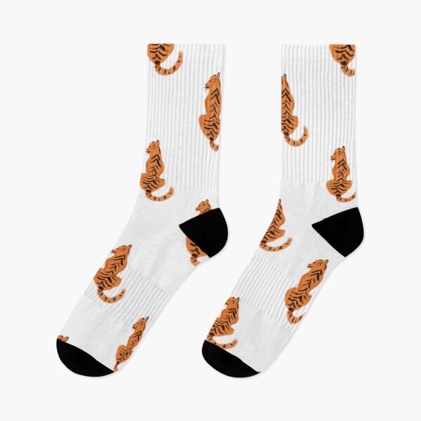 Item preview, Back of Sitting Tiger Watercolor  Pattern Art (orange and black) designed and sold by ZodiacGradient.