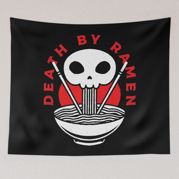 Item preview, Death By Ramen Skull Japanese Noodles Funny Vintage designed and sold by Fatherday.