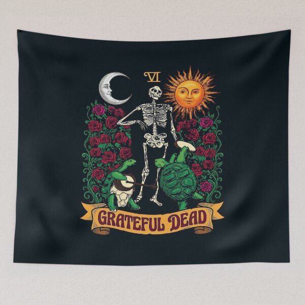 Item preview, Grateful Dead Skeleton Roses Banner designed and sold by YansPrint.