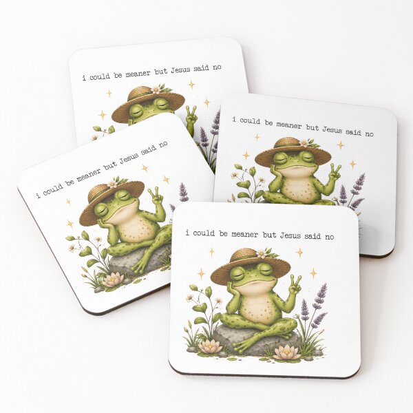 Item preview, I Could Be Meaner But Jesus Said No Funny Frog Christian Humor designed and sold by WilfRedokry-21.