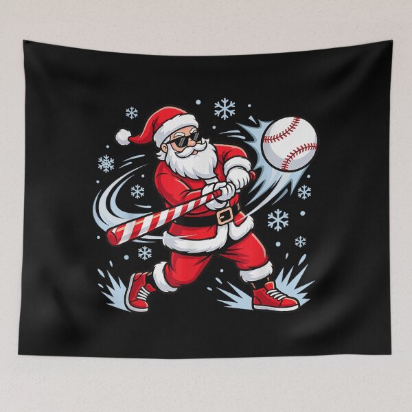 Item preview, Funny Baseball Santa Christmas Claus Ballplayer Winter Game designed and sold by RenettaFunky.