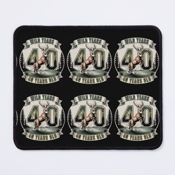 Item preview, Wild Years 40 Years Old 40th Birthday Deer Outdoors Retro Gifts designed and sold by LeSoniPapaPrint.