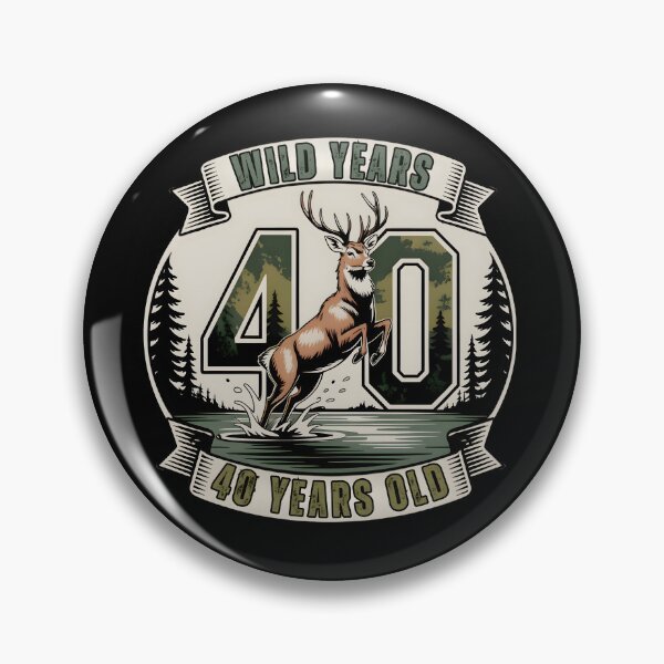Item preview, Wild Years 40 Years Old 40th Birthday Deer Outdoors Retro Gifts designed and sold by LeSoniPapaPrint.