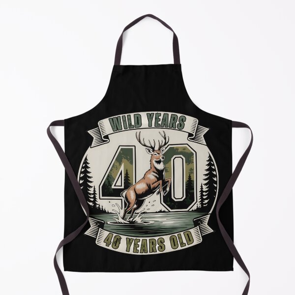 Item preview, Wild Years 40 Years Old 40th Birthday Deer Outdoors Retro Gifts designed and sold by LeSoniPapaPrint.