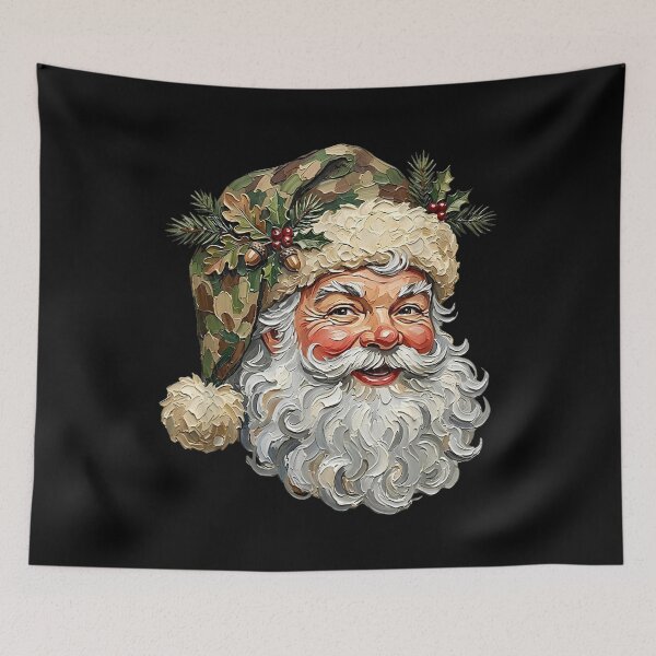 Item preview, Vintage Camo Santa Face Camouflage Christmas Xmas Camo Retro designed and sold by RenettaFunky.