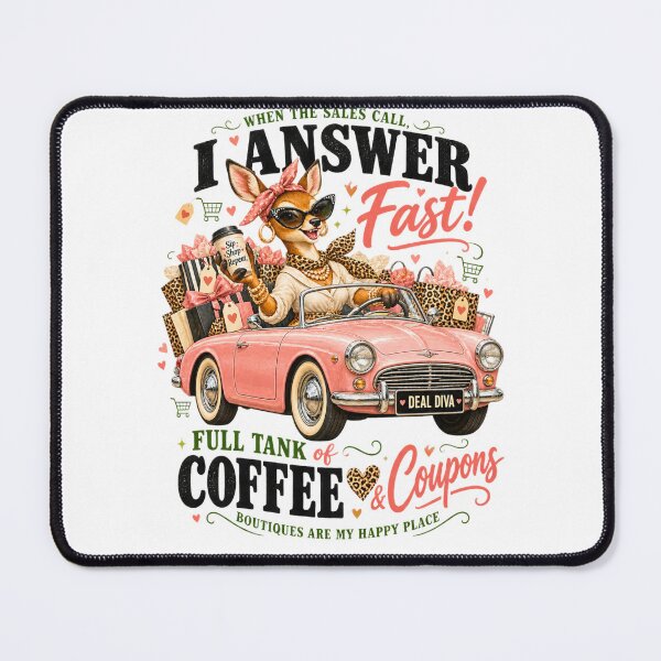 Item preview, Deal Diva - Full Tank of Coffee & Coupons Shopping Humor designed and sold by BumbleBloom7.