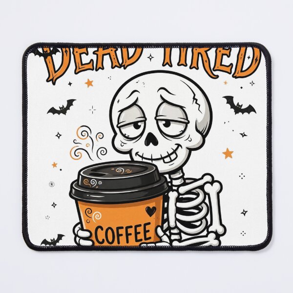 Item preview, Dead Tired Skeleton Shirt — Funny Halloween Coffee Tee designed and sold by unthinkabletees.