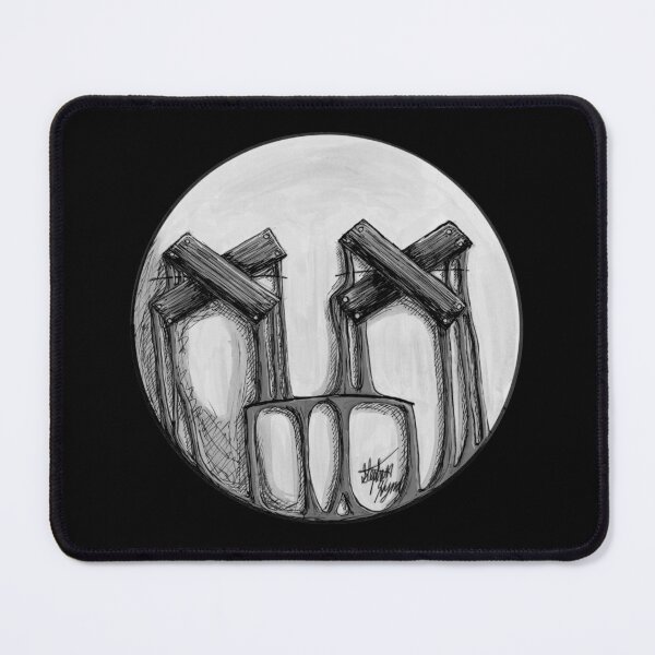 Item preview, Boarded Eyes Scar-E-Moji (Desaturated Edition) Black and White Horror Emoji designed and sold by Grimmlar.