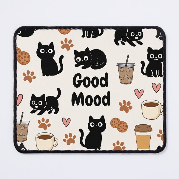 Item preview, "Good Mood" Black Cat & Coffee designed and sold by Flare-shiningray.