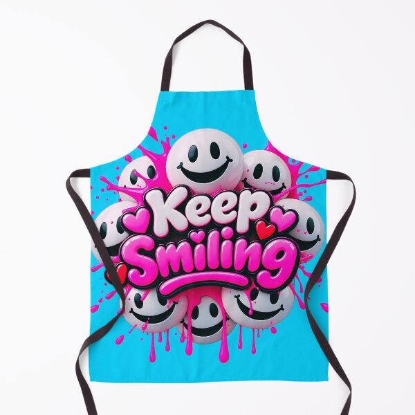Item preview, Keep Smiling – Cute 3D Smiley Faces with Pink Splash designed and sold by IMuDesigner.
