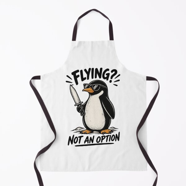 Item preview, Funny Penguin Holding Knife Illustration - Flight Was Never an Option Humorous Design designed and sold by fred2266.
