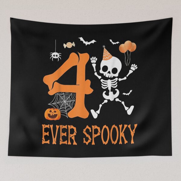 Item preview, Four Ever Spooky Halloween Skeleton Birthday 4 Years Old designed and sold by DuneHaicna.