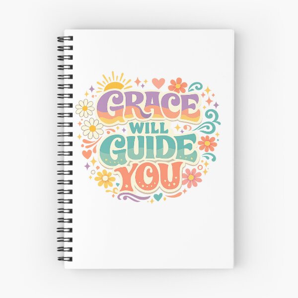 Item preview, Grace Will Guide You Retro Floral Inspirational Quote Groovy Positive Art designed and sold by inkoutninja.