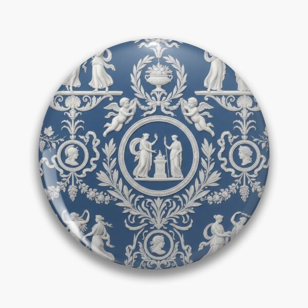 Item preview, Greek Blue and White Wedge Ceramic Jasperware Greek English British designed and sold by TheTimeTaxi.