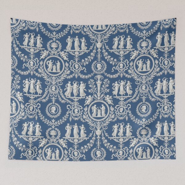 Item preview, Greek Blue and White Wedge Ceramic Jasperware Greek English British designed and sold by TheTimeTaxi.
