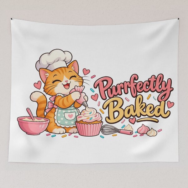 Item preview, Purrfectly Baked – Cute Cat Baker Cartoon designed and sold by Isliath.