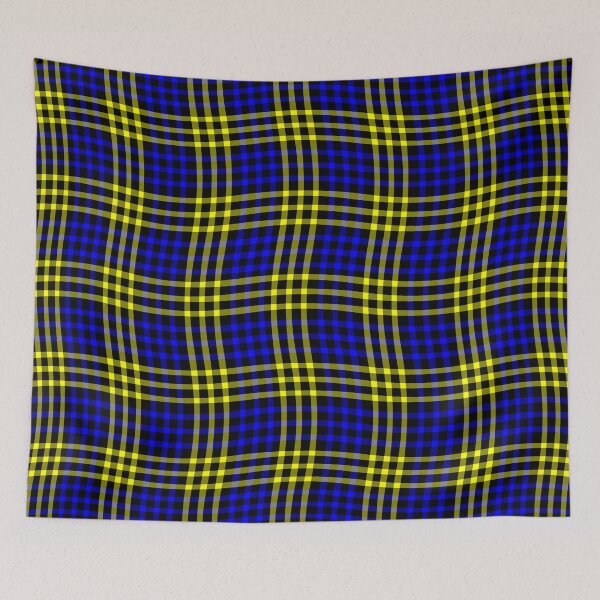 Item preview, Plaid Wavy Pattern Yellow Blue designed and sold by ArtbyDebbieC.