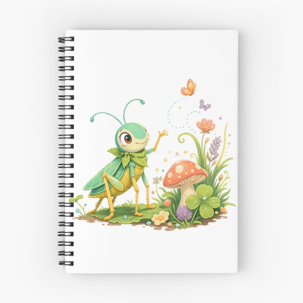 Item preview, Cute Garden Bug with Mushroom Butterflies Whimsical Cottagecore Nature Art designed and sold by inkoutninja.