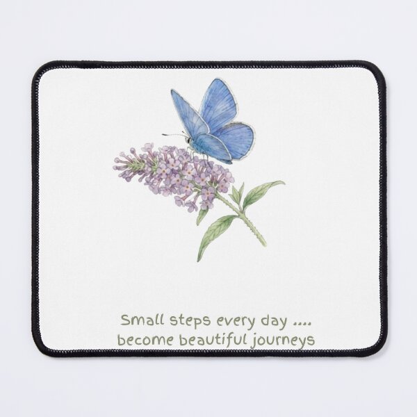 Item preview, Small Steps Every Day Watercolour Blue Butterfly designed and sold by made by Golightly x.