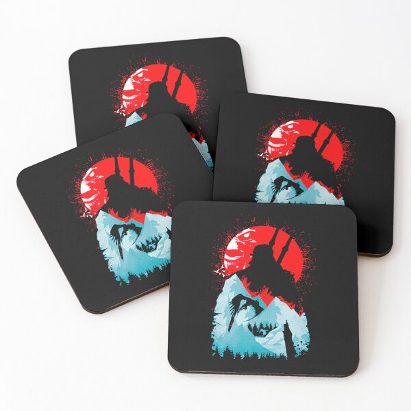 Item preview, The Witcher Silhouette Mountain Landscape Red Moon Art designed and sold by fikadora.