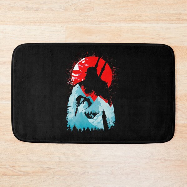 Item preview, The Witcher Silhouette Mountain Landscape Red Moon Art designed and sold by fikadora.