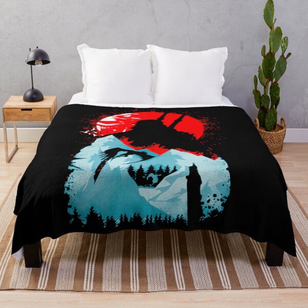 Item preview, The Witcher Silhouette Mountain Landscape Red Moon Art designed and sold by fikadora.