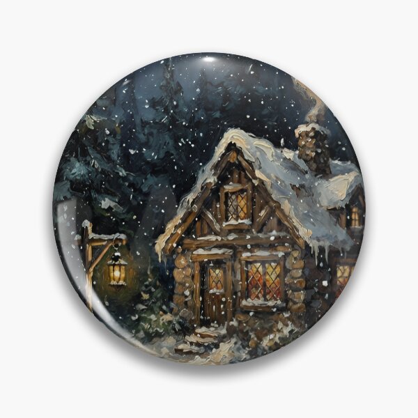 Item preview, Cozy Winter Cabin in Snowy Forest | Enchanted Woodland Cottage designed and sold by cr6zym1nd.