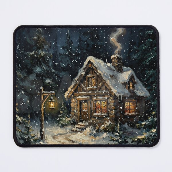 Item preview, Cozy Winter Cabin in Snowy Forest | Enchanted Woodland Cottage designed and sold by cr6zym1nd.