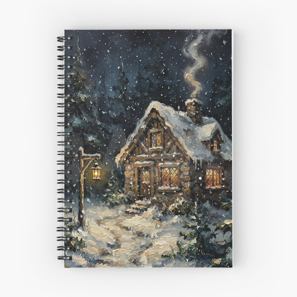 Item preview, Cozy Winter Cabin in Snowy Forest | Enchanted Woodland Cottage designed and sold by cr6zym1nd.
