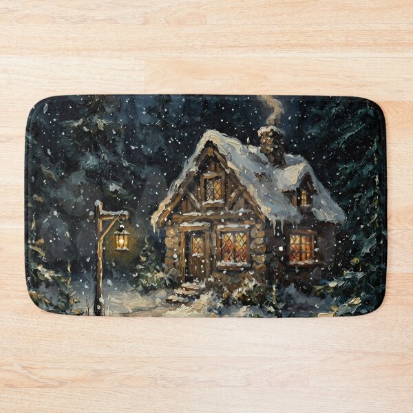 Item preview, Cozy Winter Cabin in Snowy Forest | Enchanted Woodland Cottage designed and sold by cr6zym1nd.
