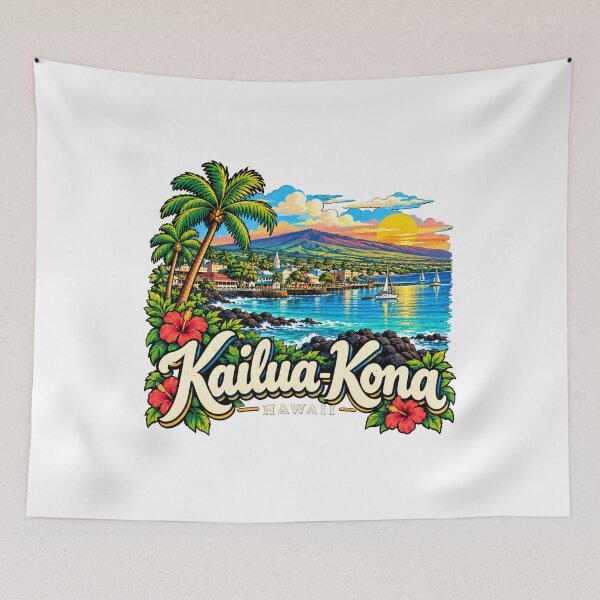 Item preview, Hand Drawn Kailua-Kona Hawaii Travel Souvenir Landmark Gift designed and sold by MichaeIRellov.