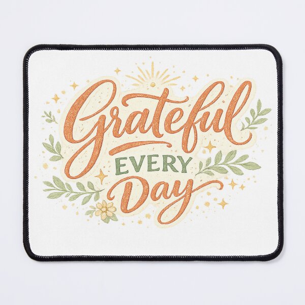 Item preview, Grateful Every Day Inspirational Quote Floral Sunshine Positive Affirmation Art designed and sold by inkoutninja.