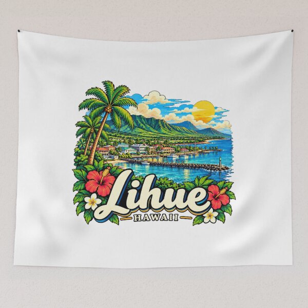 Item preview, Hand Drawn Lihue Hawaii Travel Souvenir Landmark Gift designed and sold by MichaeIRellov.