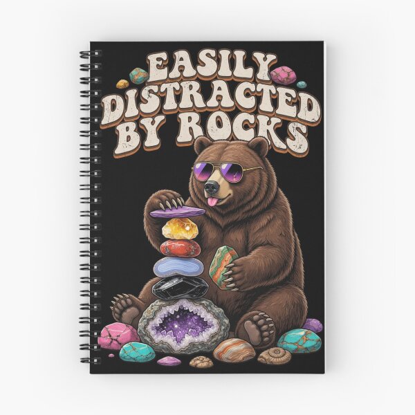 Item preview, Easily Distracted By Rocks Funny Bear Rock Geology Vintage designed and sold by CF_VintageDesign.