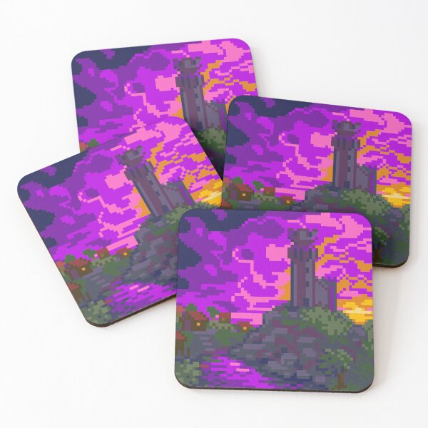 Item preview, Sunset over Kragsenthog - Pixel Art Painting designed and sold by AvnixArts.