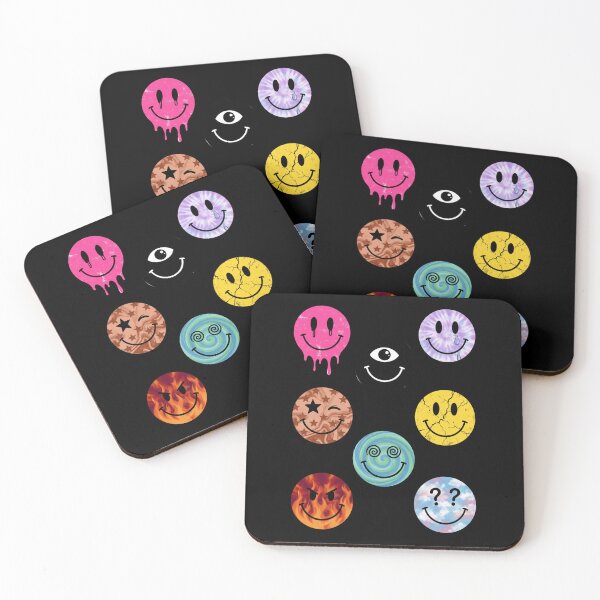 Item preview, Trippy Melting Smiley Faces Aesthetic Pattern designed and sold by MOONE FLOWER.
