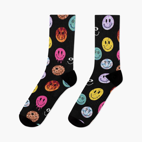 Item preview, Trippy Melting Smiley Faces Aesthetic Pattern designed and sold by MOONE FLOWER.