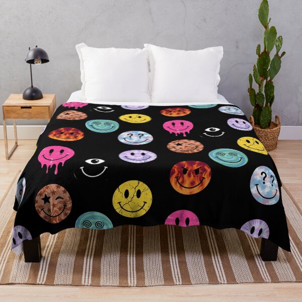 Item preview, Trippy Melting Smiley Faces Aesthetic Pattern designed and sold by MOONE FLOWER.