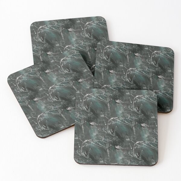 Item preview, Grunge Textured Abstract in Black and Teal designed and sold by Artistestella.