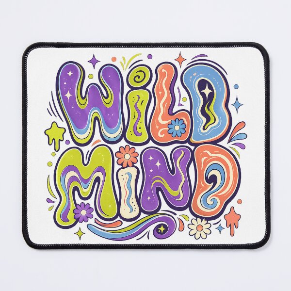 Item preview, Wild Mind Groovy Psychedelic Retro Typography Colorful Abstract Art designed and sold by inkoutninja.