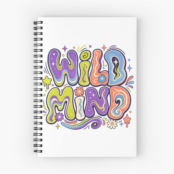Item preview, Wild Mind Groovy Psychedelic Retro Typography Colorful Abstract Art designed and sold by inkoutninja.
