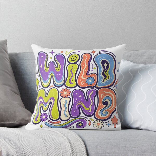 Item preview, Wild Mind Groovy Psychedelic Retro Typography Colorful Abstract Art designed and sold by inkoutninja.