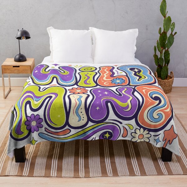 Item preview, Wild Mind Groovy Psychedelic Retro Typography Colorful Abstract Art designed and sold by inkoutninja.